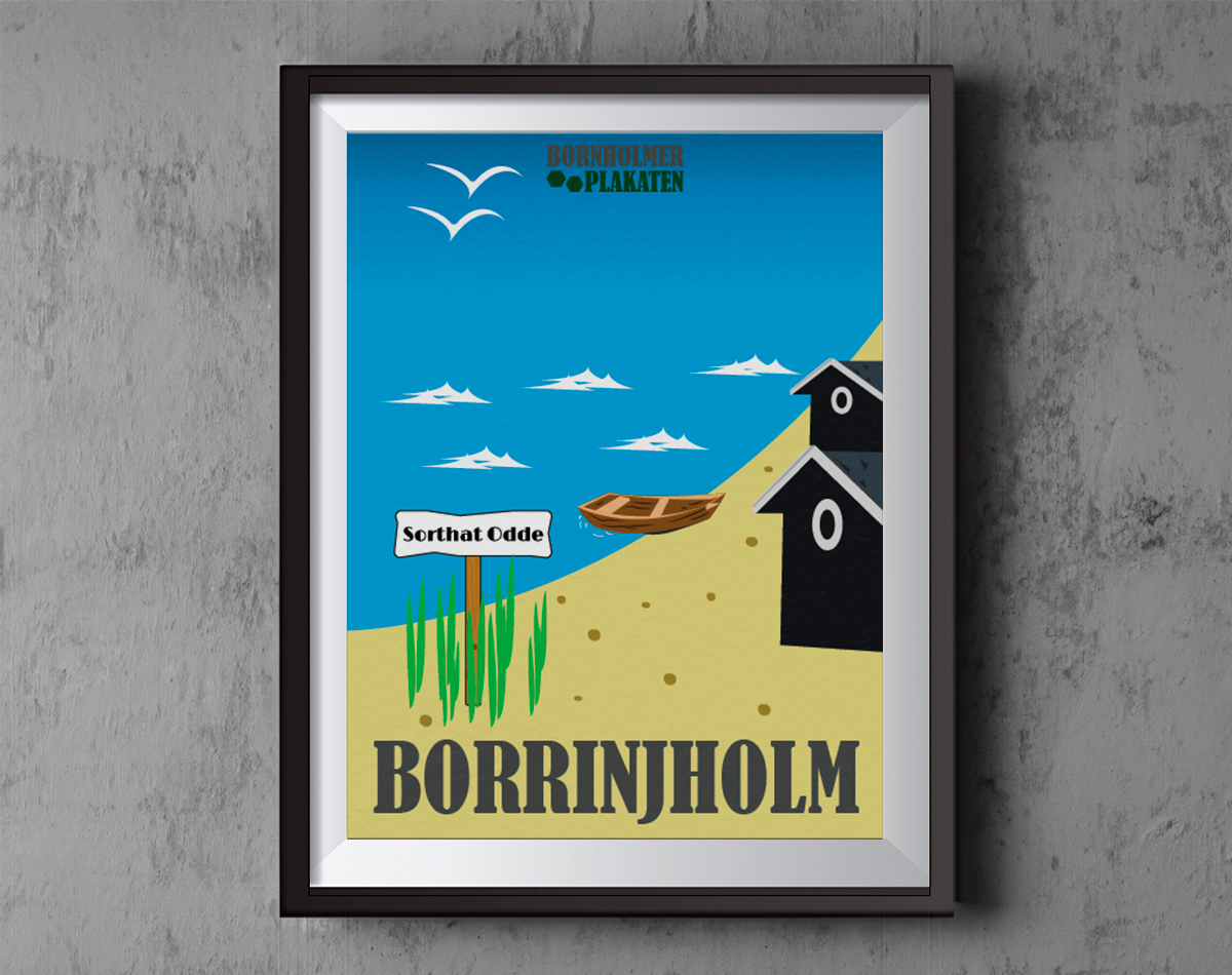 Plakat med motiv af Sorthat Odde