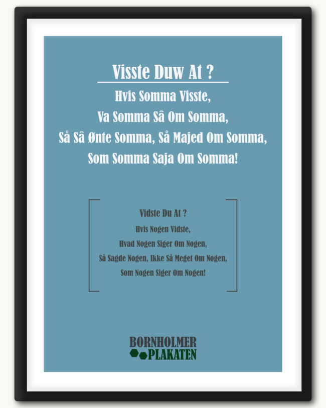 vidste du at? Bornholmsk dialekt plakat